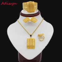 ethiopian bridal jewelry set gold color necklaceearringspendantringbangle africandubaiethiopianigeriaarabic women gifts