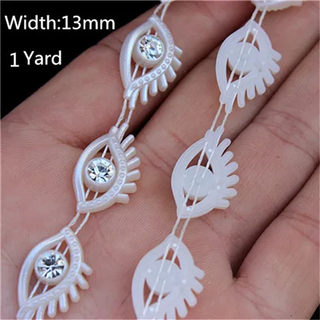 13mm 1yard 1 ярд, стразы, цепочка ABS, жемчужные бусины, кристальная цепочка, отделка, пришивка для DIY, Свадебный костюм с аппликацией, ювелирные изделия, аксессуары для рукоделия - Цвет: 13mm 1yard