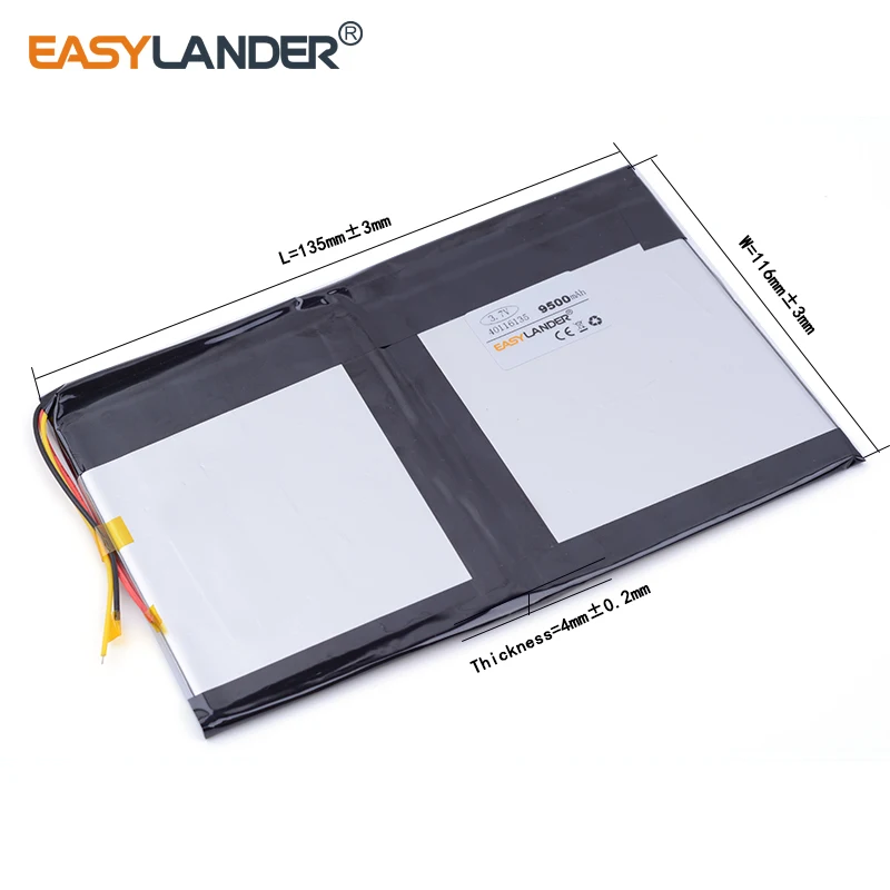 3 7 V 9500mAh 40116135 NTC Полимерный литий ионный/литий ионный аккумулятор для планшетных