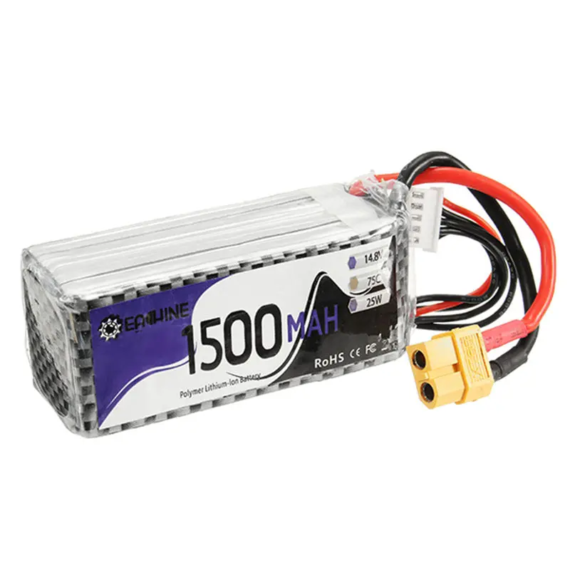 Запасная часть Wizard X220S FPV Racer батарея 75C 14 8 в 1500 мАч Разъем XT60 для радиоуправляемых