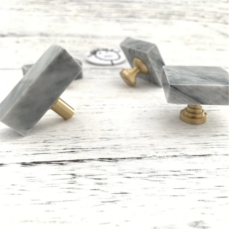 LCH в скандинавском стиле твердая латунь натуральный мрамор ручка для шкафа