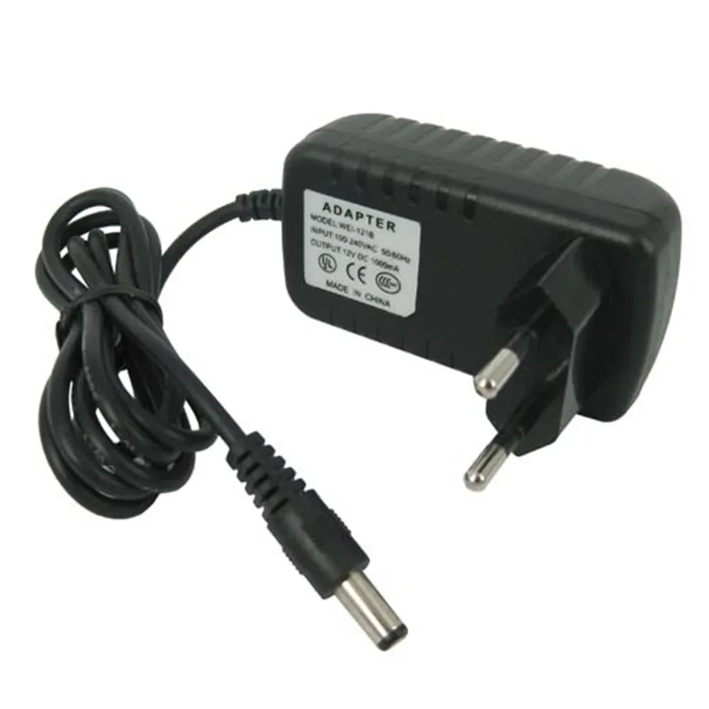 Европейский стандарт универсальное использование Черный DC 12V Выход 1000mA AC/DC зарядное устройство адаптер