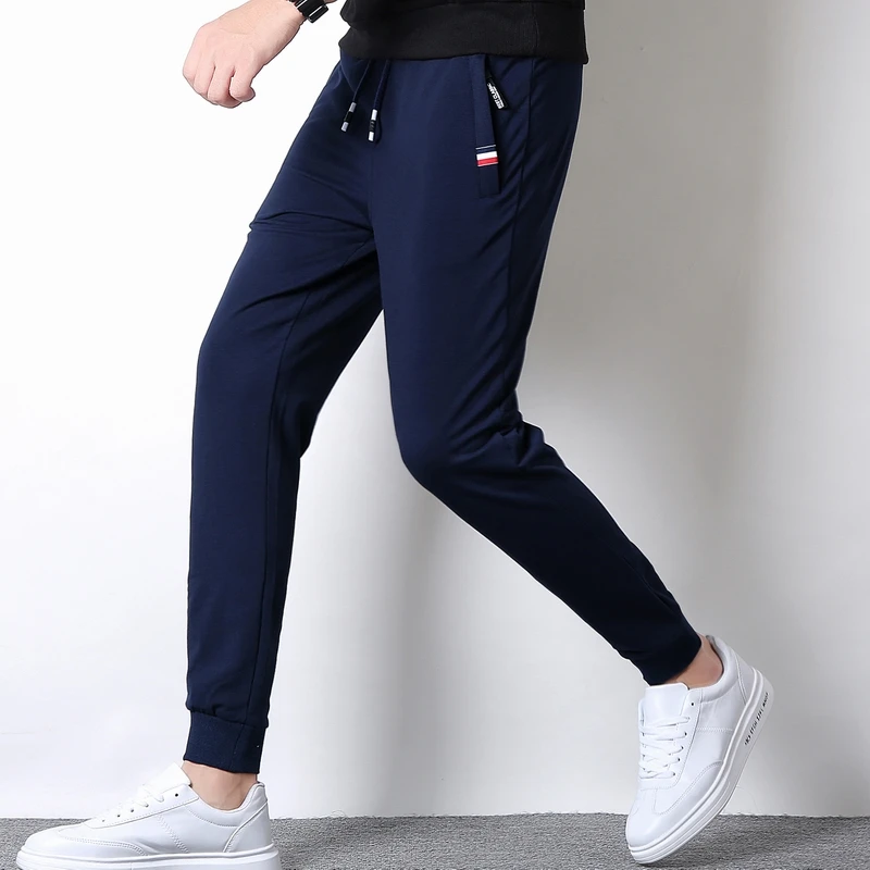 DARK BLUE Бренд Для мужчин s джоггеры Штаны Новая мода костюм плавки Для мужчин узкие пот Штаны Повседневное Штаны мужской тренажерные залы Костюмы Pantalones Hombre - Цвет: DARK BLUE
