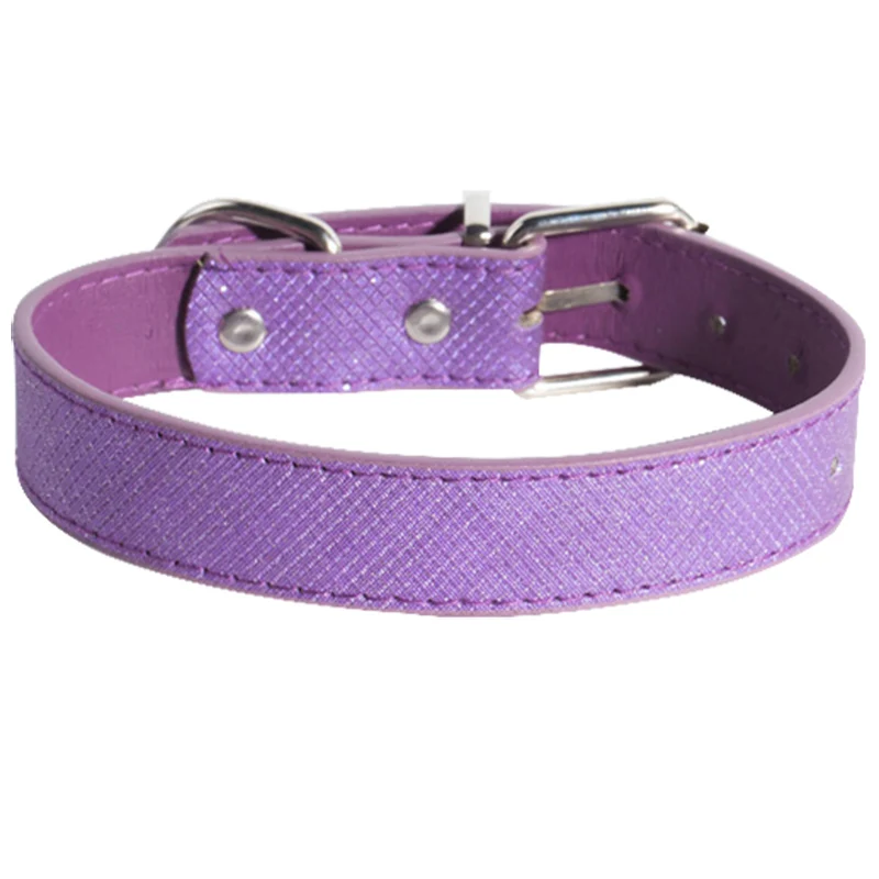 Purple Мода 8 Цвета Регулируемый искусственная кожа Pet ошейник для щенок Кошка Чихуахуа маленькая собака шейный ремень Размеры XS S M L домашних животных - Цвет: Purple