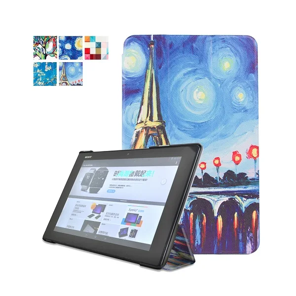 Роскошный супер чехол из тонкой кожи для sony Xperia Tablet Z2 + PC Stand Магнитный умный