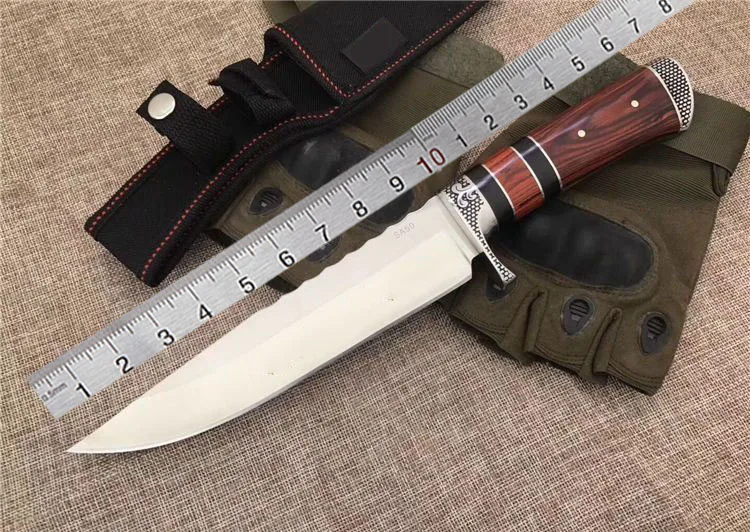 Mengoing Outdoor Tactical Power 5Cr13Mov Steel Fixed Blade Knife Wilderness Hunting Straigt Knives Tools