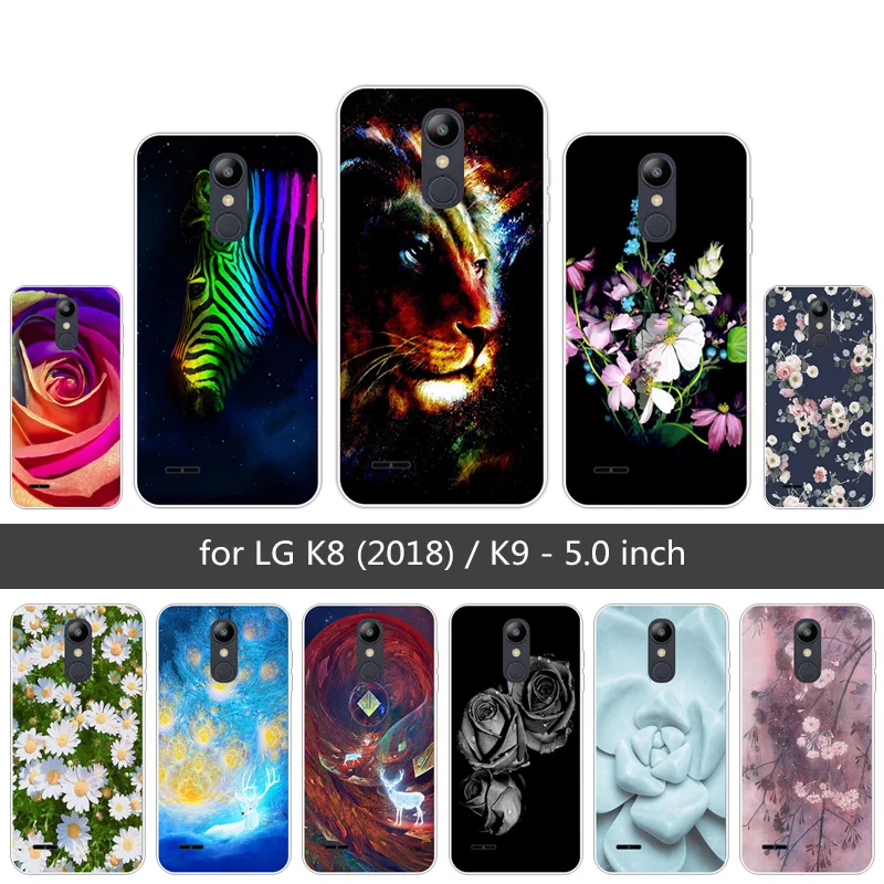 for LG K9 Soft Silicone Coque 5.0 inch K8 2018 Full Protection Clear TPU Cover Gel Fitted Colored Cases |