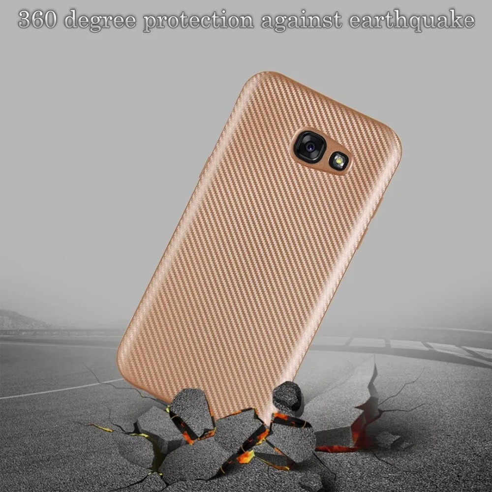 Чехол для Samsung Galaxy 2017 A3/A5/A7 чехол из углеродного волокна матовый ТПУ Мягкие Чехлы