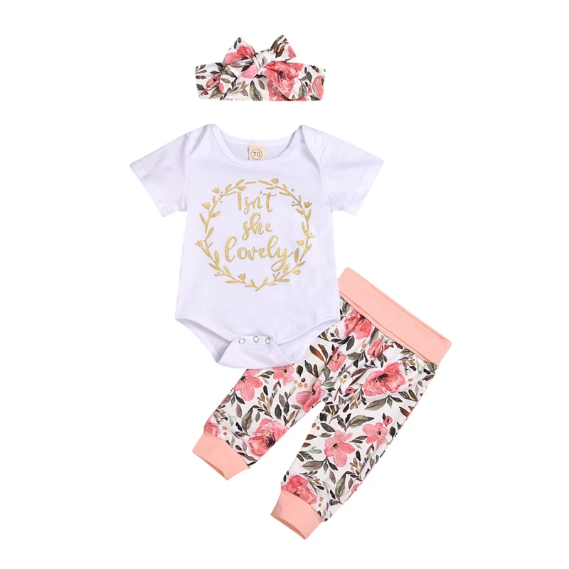 Летний комбинезон с короткими рукавами для маленьких девочек топы брюки