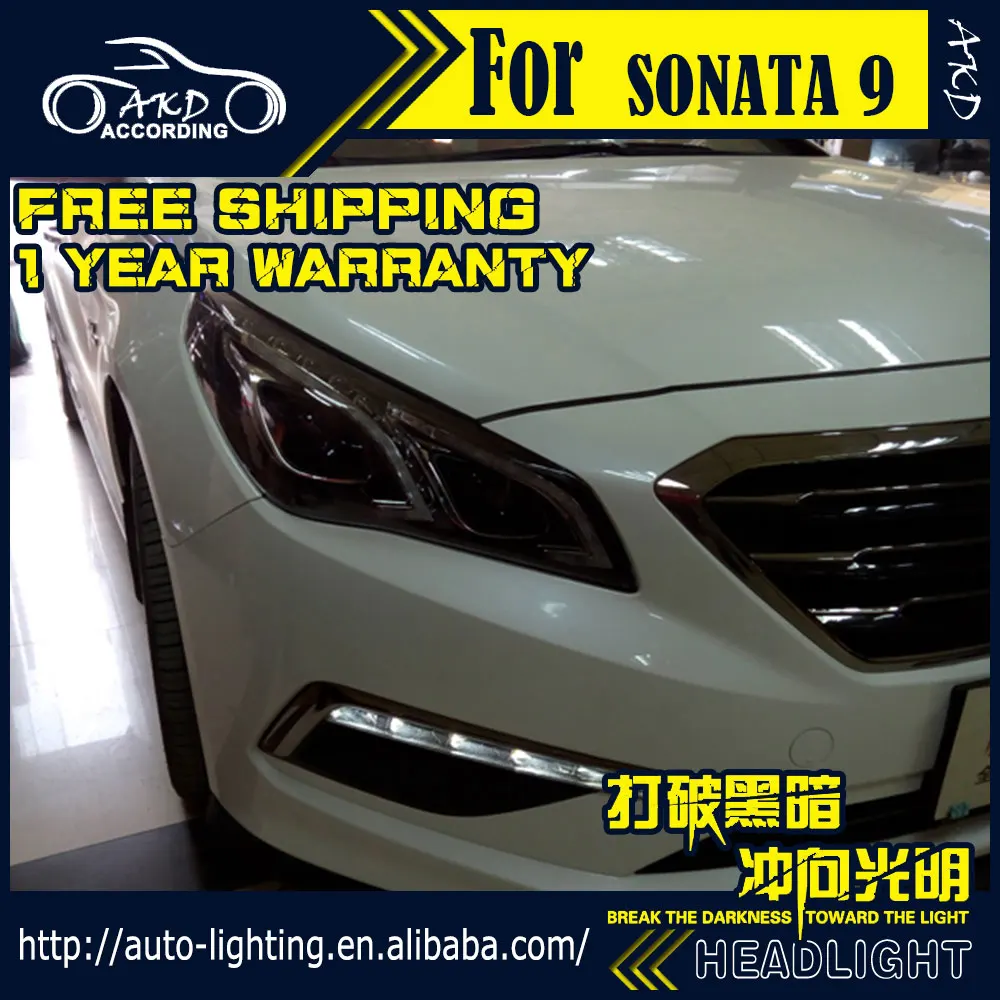 AKD автомобильный Стайлинг Головной фонарь для hyundai Sonata фары- Sonata светодиодный фонарь Sonata9 H7 D2H Hid биксеноновый луч