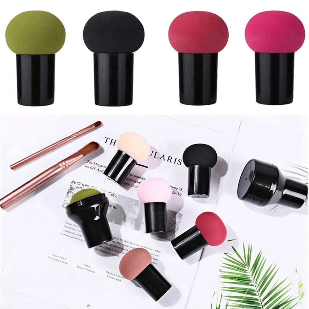 Губка с ручкой кисть для пудры инструмент макияжа мягкая губка 8 цветов