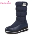 MEMUNIAНовое поступление; Модные женские ботинки; Цвет черный, красный, синий; Зимние ботинки; Водонепроницаемые удобные ботильоны; Ботинки на танкетке