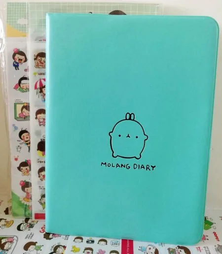 Зеленый Agenda Molang дневник записная книжка+ 12 наклеек блокнот s и блокнот для журналов милый Kawaii Cuaderno bullet Журнал Планировщик - Цвет: Зеленый