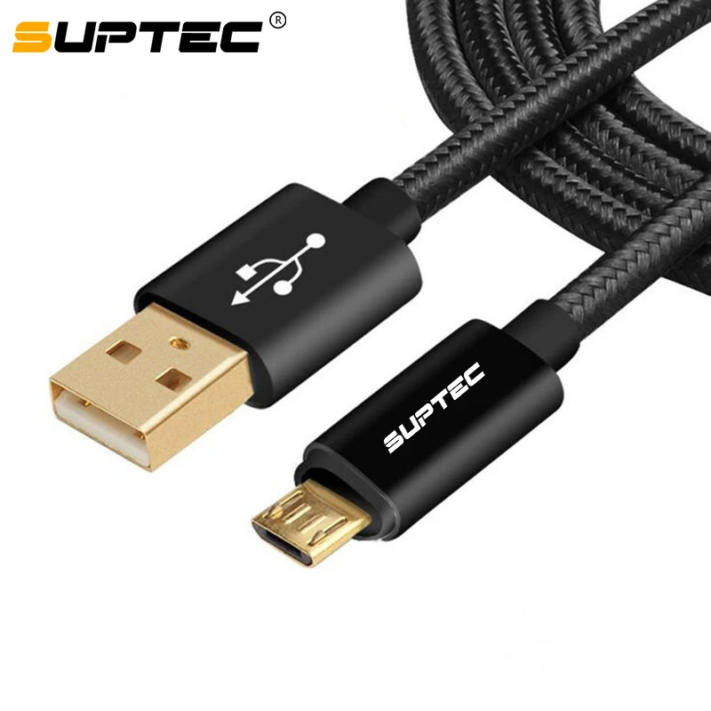 Кабель Micro USB SUPTEC с позолоченным нейлоновым плетением 3 А|Кабели для мобильных
