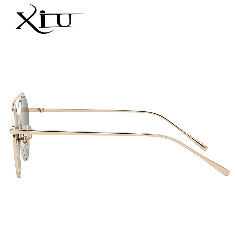 XIU sunglasses women twins beams metal high quality brand design fashion glasss retro pink mirror UV400 | Аксессуары для одежды