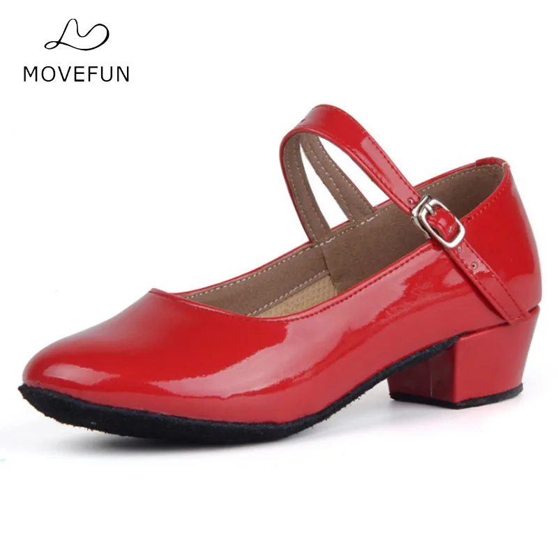 Movefun/детская обувь для бальных танцев и Танго латинских девочек женская черная