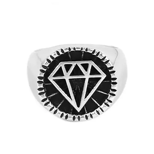 Wholesale Irregular Pentagon Ring 316L Stainless Steel Jewelry Silver Color Fashion Carved Motor Biker For Women SWR0651A | Украшения и