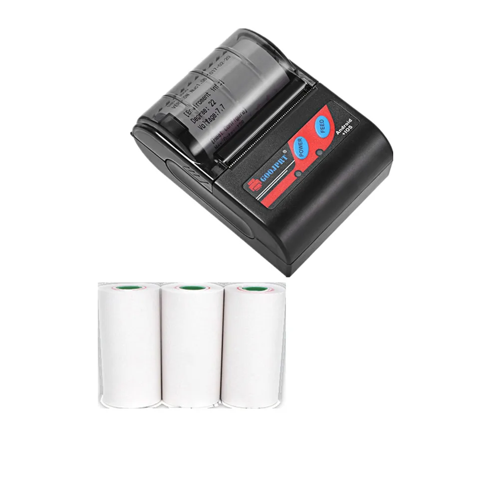 GOOJPRT Новое поступление 58 мм Bluetooth 4 0 Android POS чековый термопринтер с 3 рулонная
