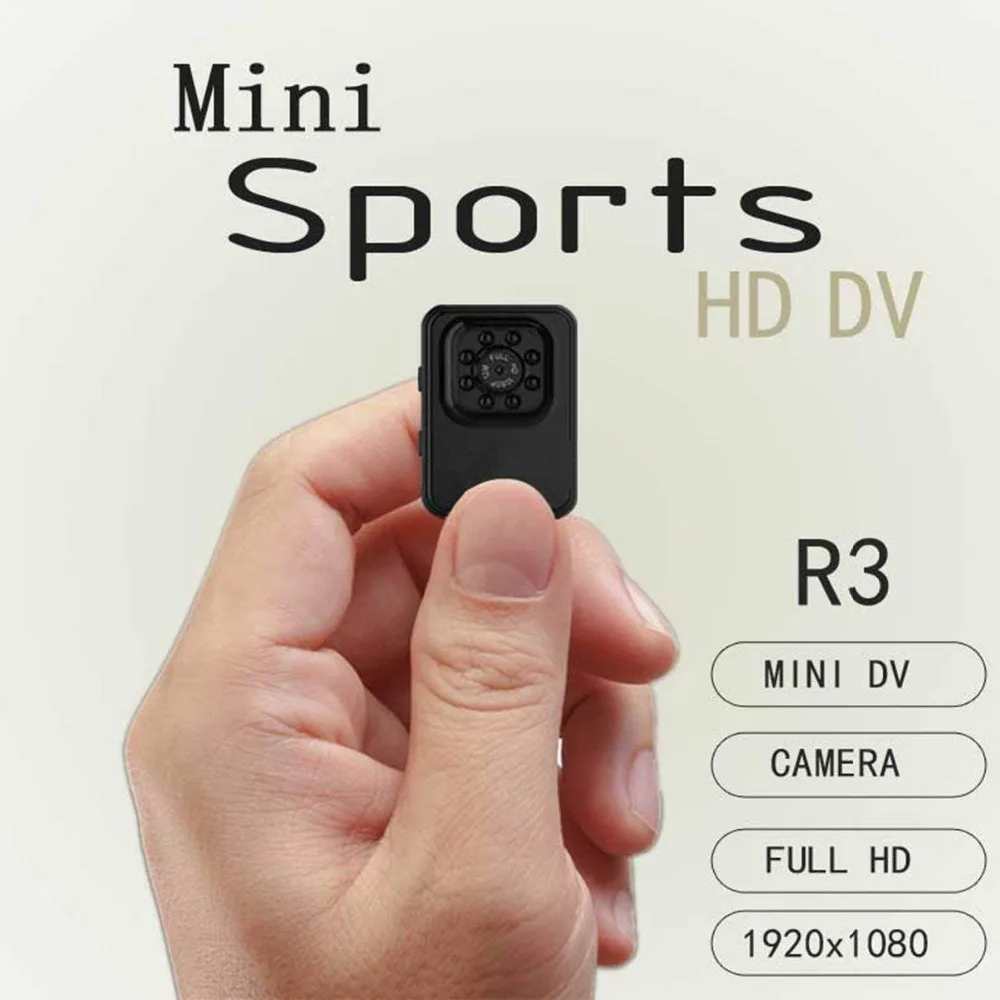 Мини камера R3 WIFi HD видеокамера с ночным видением 1080P спортивная мини DV