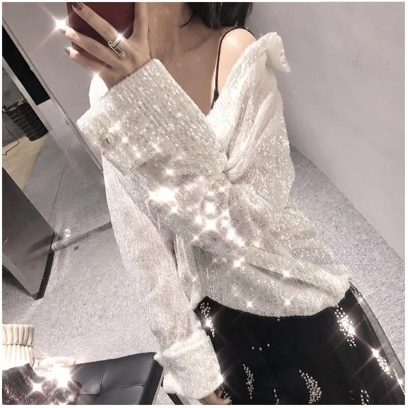 Женская рубашка блестящая белая с длинным рукавом|white shirt|shirt longwhite shirt female |