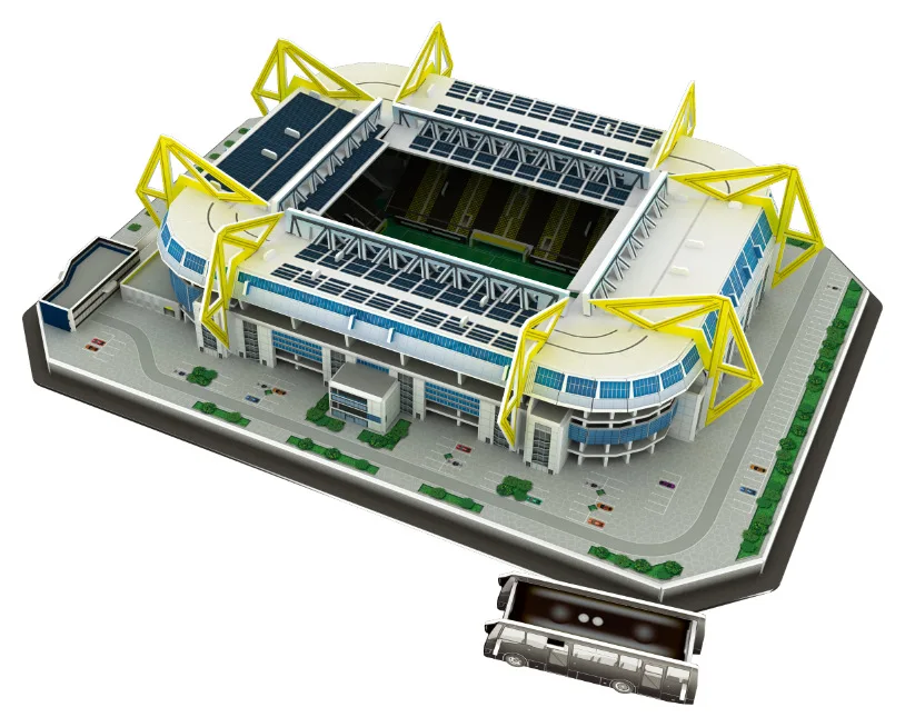 DIY 3D Papercraft головоломка Бумажные модели здания сигнал Iduna Park Schwarz Gelb футбольные