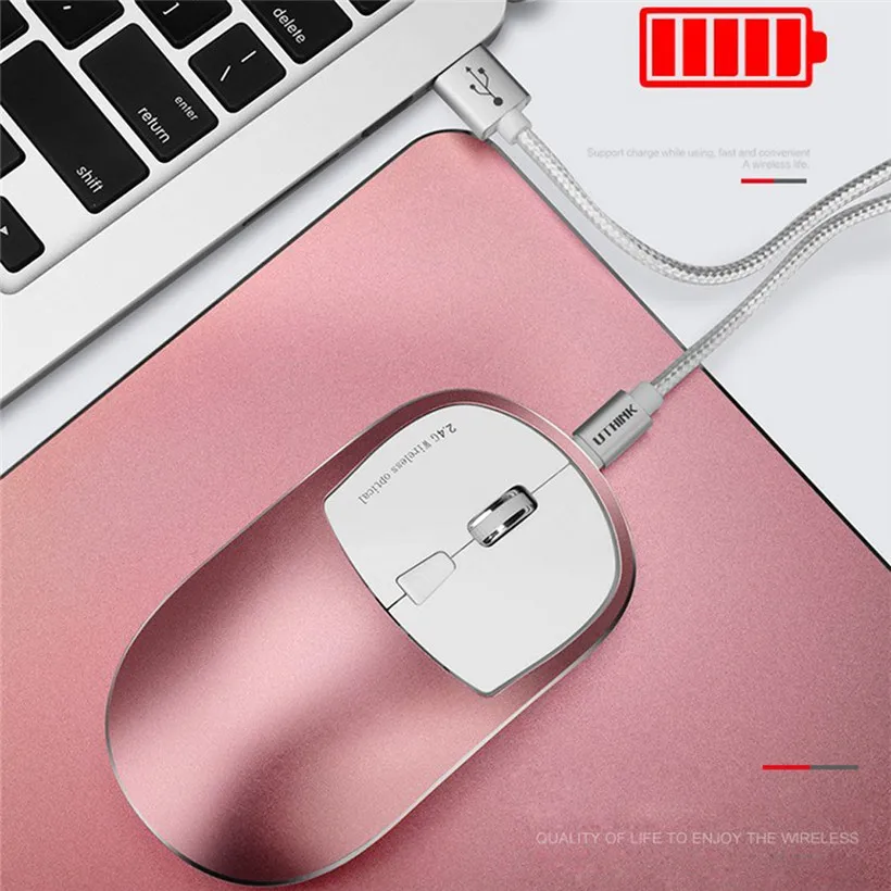 2,4G Беспроводная USB Бесшумная зарядка эргономичная мышь оптическая компьютерная мышь+ коврик для мыши Прямая 1121
