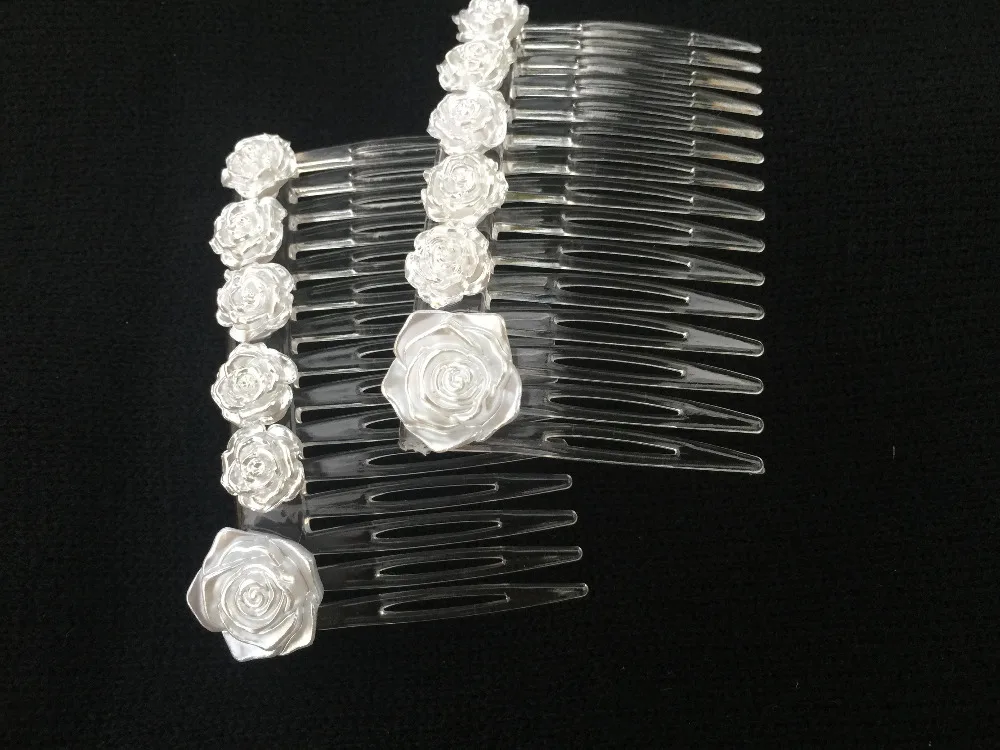 Модный белый цветок Свадебная Невеста боковая расческа заколки для волос чистый