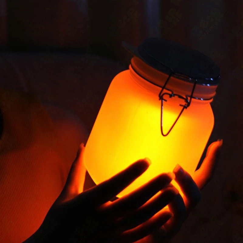 

New Frosted Glass Glowworm Pot Solar LED Light For Kids Holidays Concert Creative Night Light Luminaria Novelty Lighting