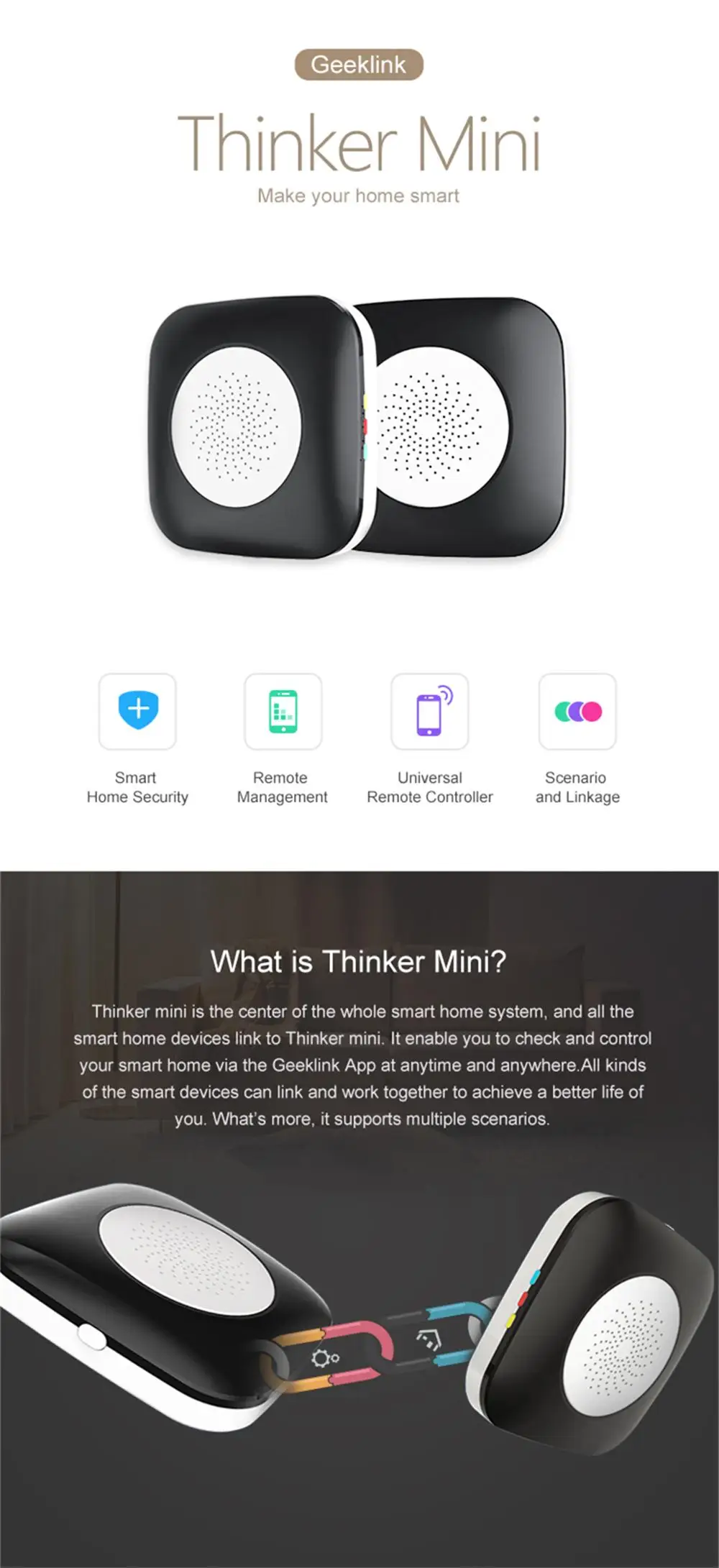 Geeklink HD 1080 P IP Cam Wi Fi Веб камера охранных камера 355 широкий умный дом приложение ИК дистанционное управление работать с Alexa Google дома