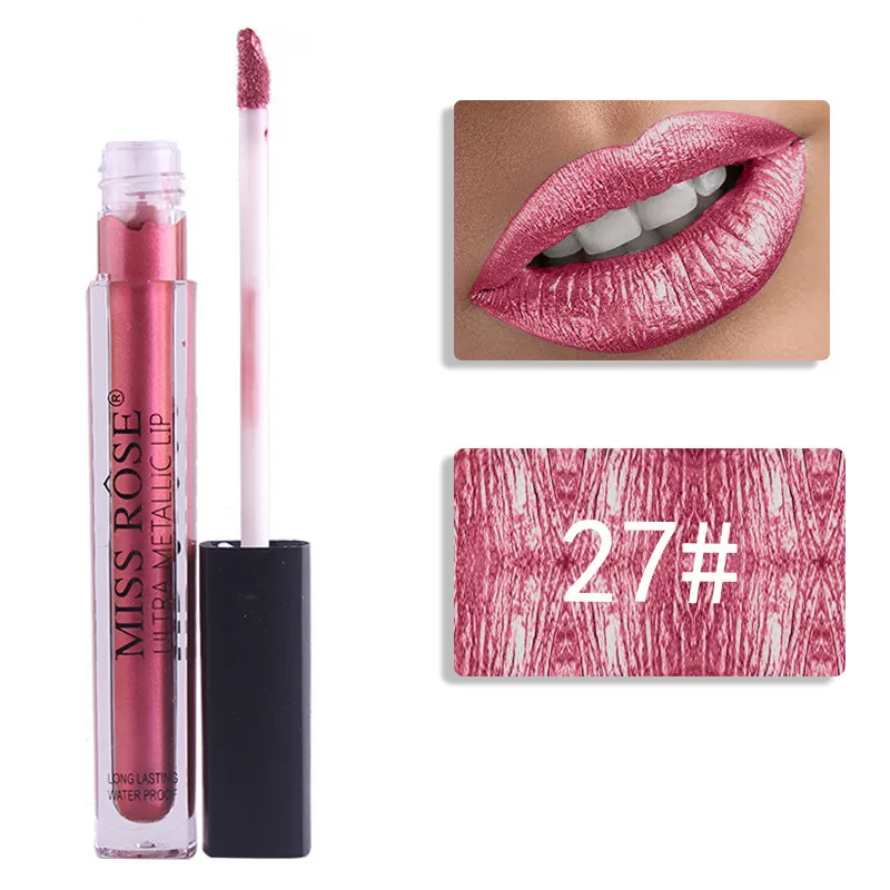 Металлический блеск для губ MISS ROSE тонкий матовый стойкий губ|Блеск губ| |