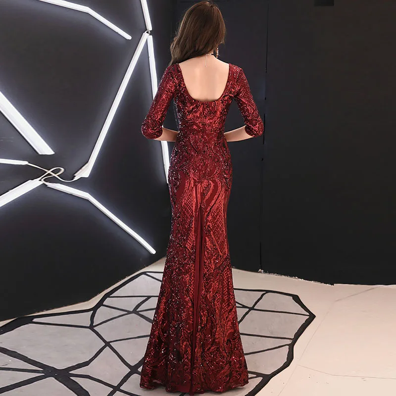 Винно красный геометрический расшитый блестками сексуальный v образный вырез