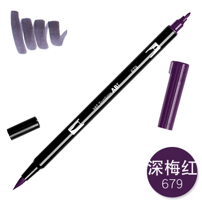 679 1 шт. TOMBOW AB-T Япония 96 цветов две головки художественная кисть ручка маркер Профессиональный водный маркер ручка живопись школьные принадлежности - Цвет: 679