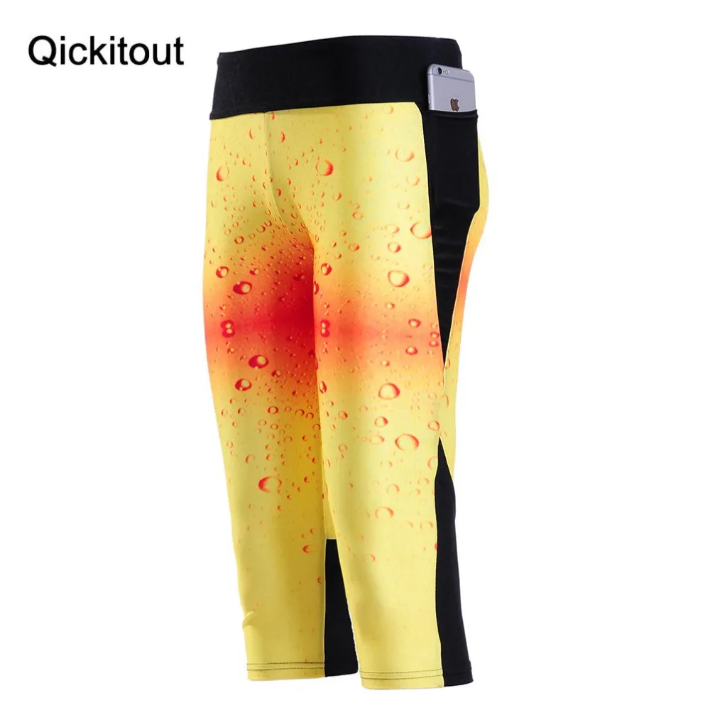 Брюки Капри бренда qickitout 2016 сексуальные женские брюки с 7 точками желтое пиво