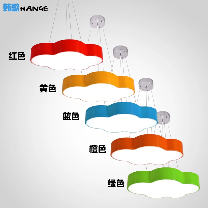 Детская цветная люстра с облаком простая современная светодиодная лампа для