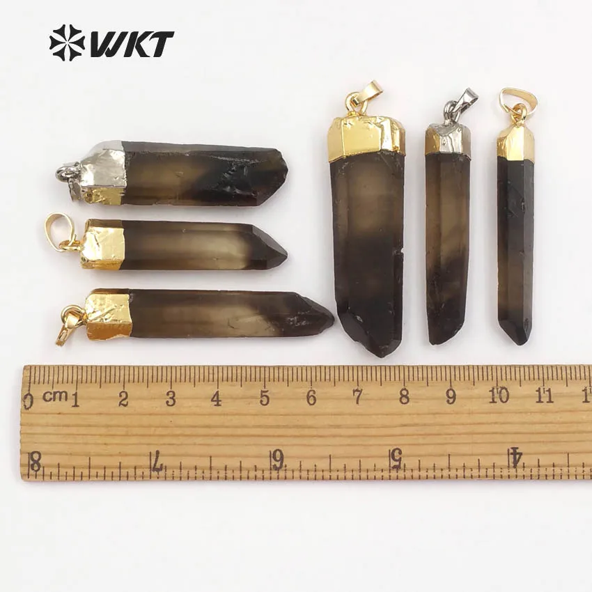 WT-P740 WKT новые модели Мода с дымчатыми камнями Кулон хорошее качество Радужный кулон в форме камня с золотой/серебряной отделкой сверху