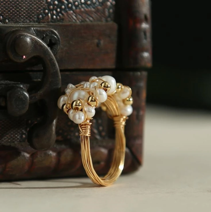 Новое поступление 2019 кольца с жемчугом ювелирные украшения кольцо на палец 14 к