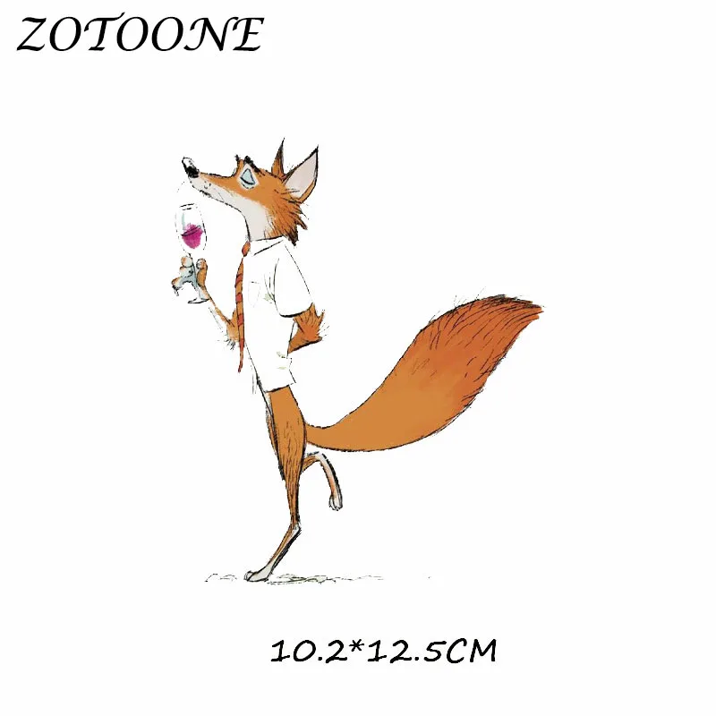 ZOTOONE милые теплые нашивки с лисой, железные нашивки для одежды, Аппликация из бисера, одежда, аксессуары с животными, украшения D