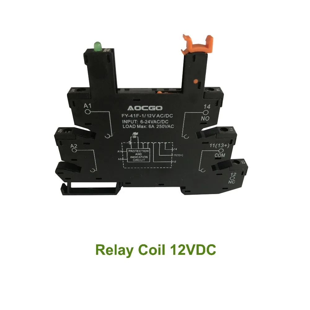 Тонкое реле на винтовой розетке со светодиодной и защитной схемой 12VDC/AC|slim relay|relay