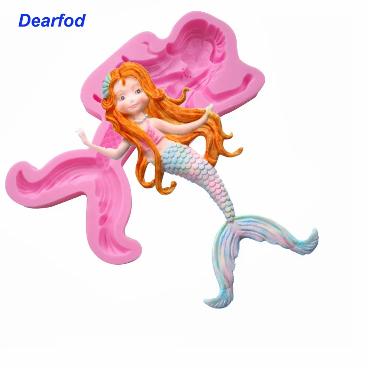 DF754 силиконовая Русалка помадная форма сахарная Маффин сладкое украшение для