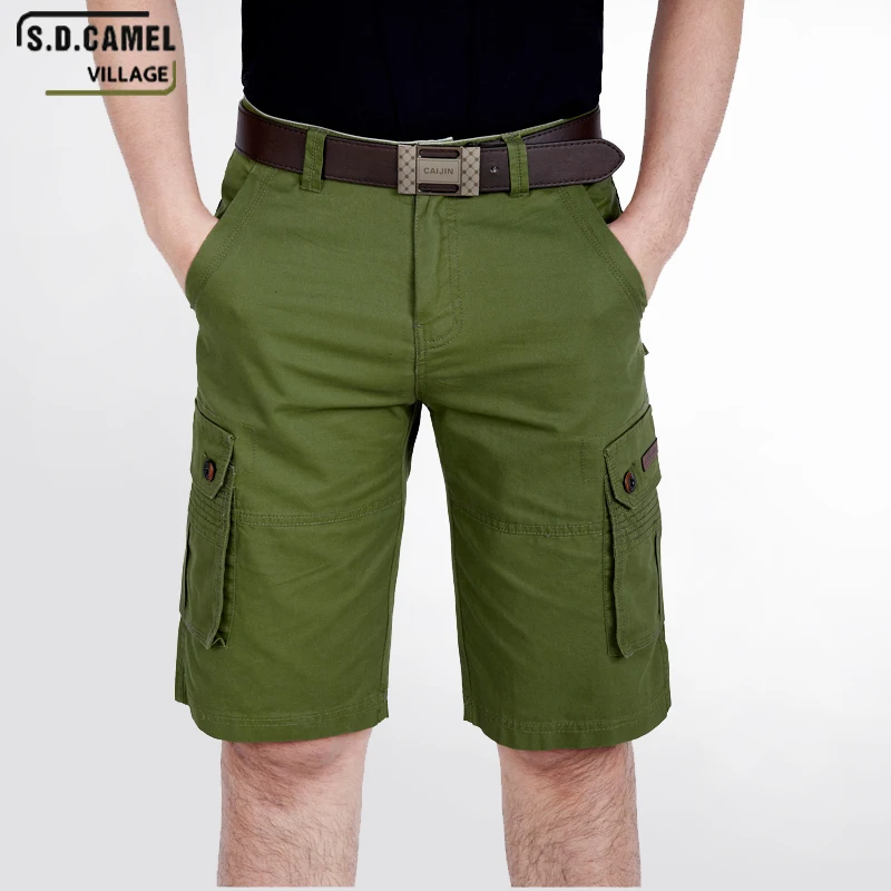 New Brand Male Army Loose Cargo Pants Men Casual Work Short Plus Size Mens Cotton Multi-pocket Solid Puls Beach Shorts | Мужская одежда