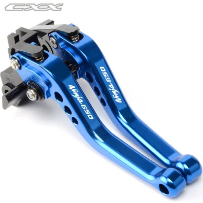 Motorcycle Accessories CNC Aluminum short Brake Clutch Levers Black For KAWASAKI NINJA650R ninja 650 - Цвет: Синий