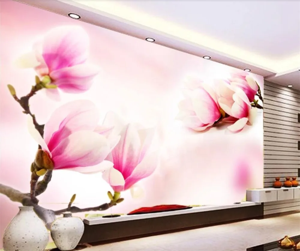 

beibehang custom wallpaper 3d mural magnolia flower TV background wall decorative painting template 3d wallpaper Papel de parede
