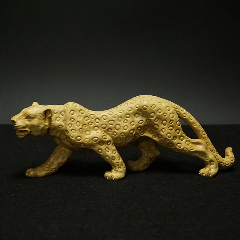 

New Wood leopard animal statue Wildlife Decor Gift Doll Action Figure Kids Toys Birthday Holiday For Children Furnishing