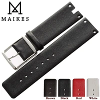 maikes new fashion watchband soft durable black thin genuine leather watch strap band bracelet case for ck calvin klein