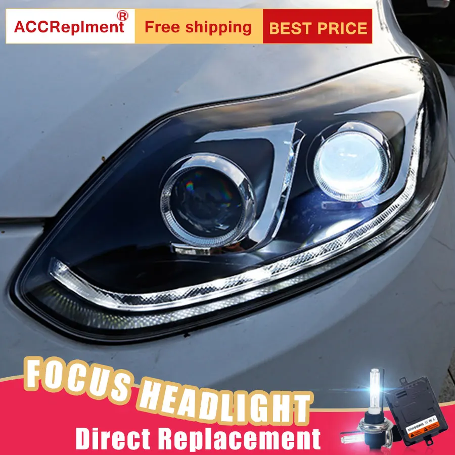 2 шт. светодиодный фары для Ford Focus 2012-2014 автомобиля Ангельские Глазки ксенон HID