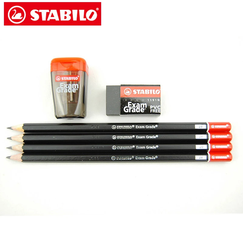 STABILO 2B/HB тестовый карандаш для экзамена класса пастельные карандаши набор с резиновой точилкой для карандашей деревянные карандаши для рисования для школьных принадлежностей