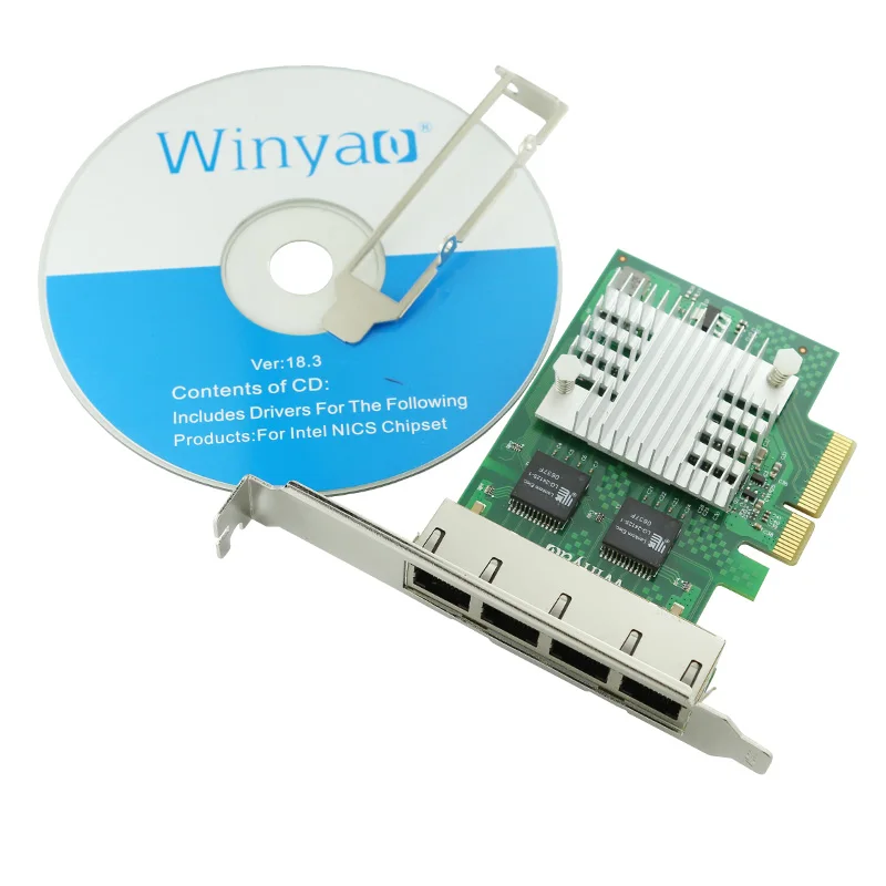 PCIe X4 Quad Port Gigabit Ethernet Server Card 10/100/1000Mbps NHI350AM4 Chipset