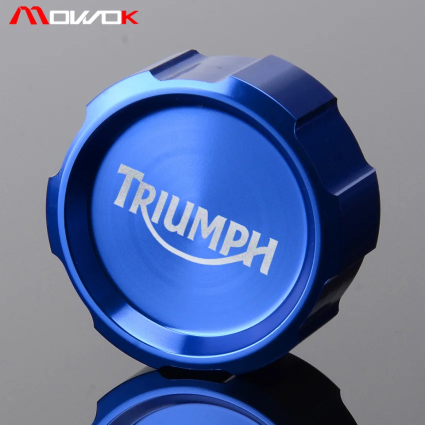 Синий Мотоциклетный CNC задний тормоз Крышка Резервуара Крышка для Triumph DAYTONA 675/675R скорость тройной 1050/1050R-UP TIGER 800-UP с логотипом - Цвет: Синий