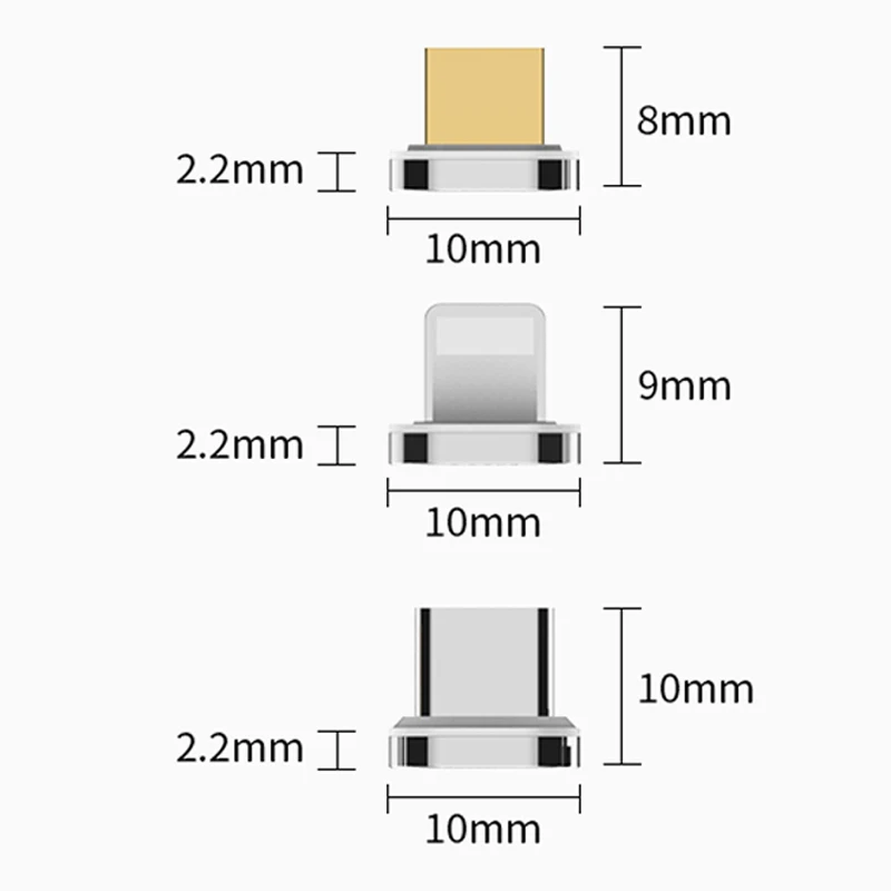 Магнитный штекер для зарядного устройства GREENPORT Micro USB Type-C мобильный телефон iPhone 6
