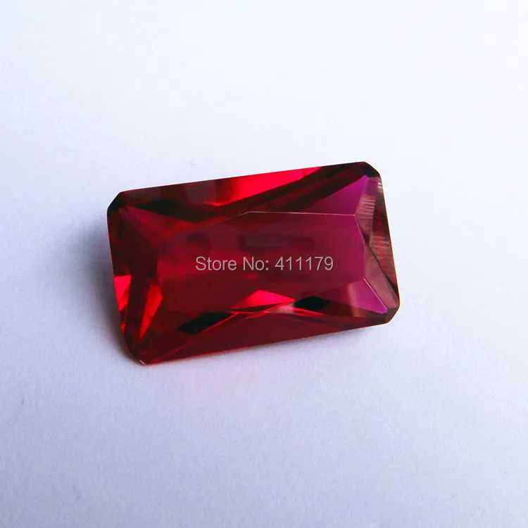 Красная основа Прямоугольная форма граненые розовые красные камни корунд сделай